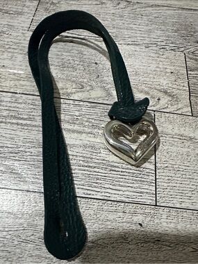 Brighton Forest Green Leather Strap with Silver Heart Charm